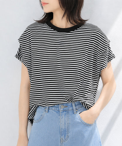 aimoha/ショルダータック半袖Tシャツ プルオーバー