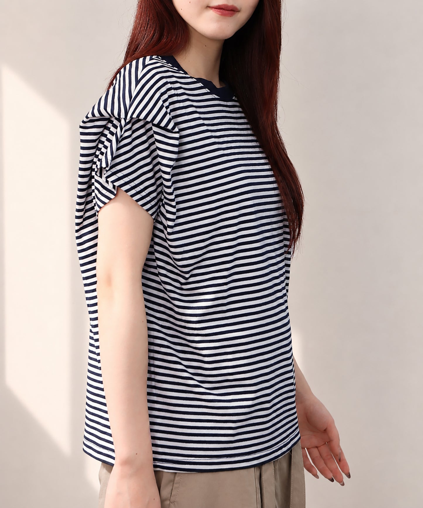 aimoha/ショルダータック半袖Tシャツ プルオーバー