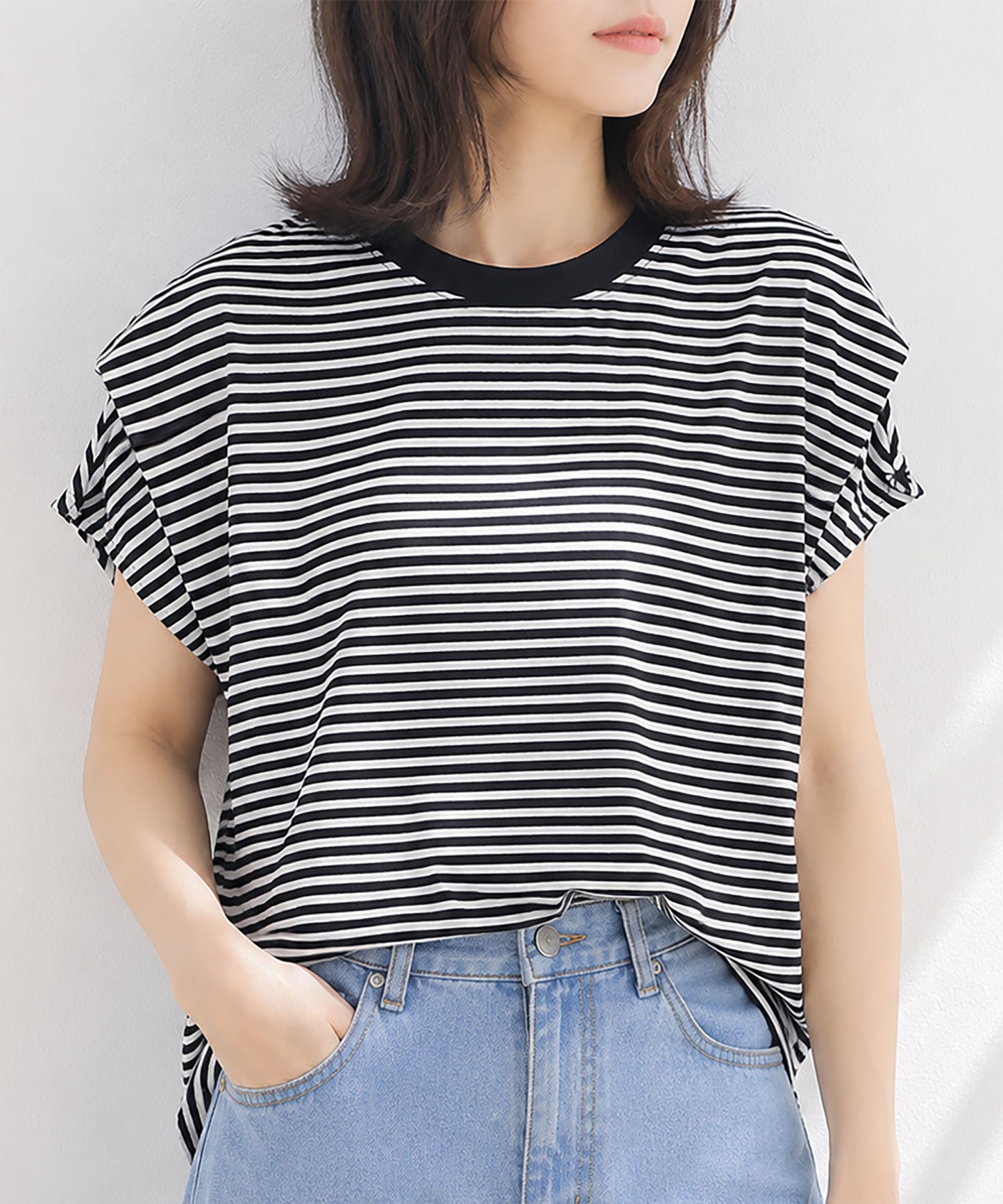 aimoha/ショルダータック半袖Tシャツ プルオーバー