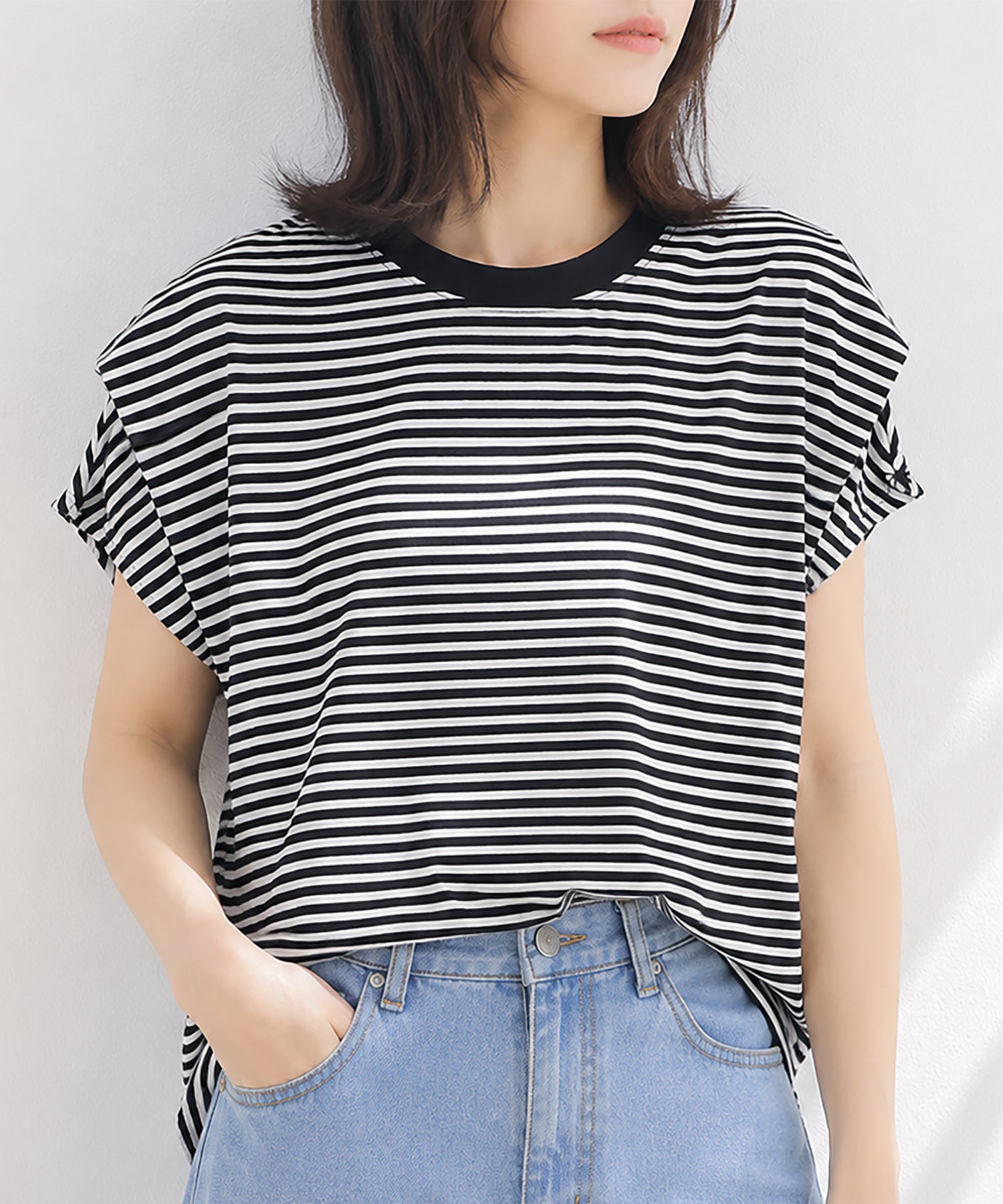 aimoha/ショルダータック半袖Tシャツ プルオーバー