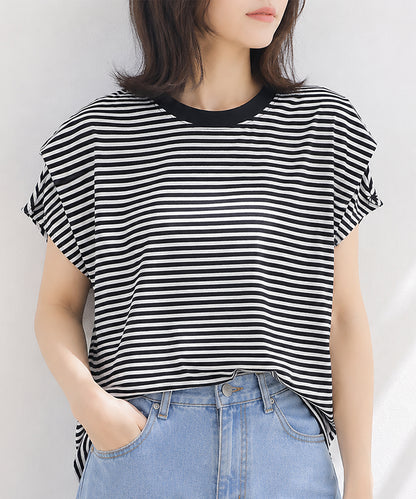 aimoha/ショルダータック半袖Tシャツ プルオーバー