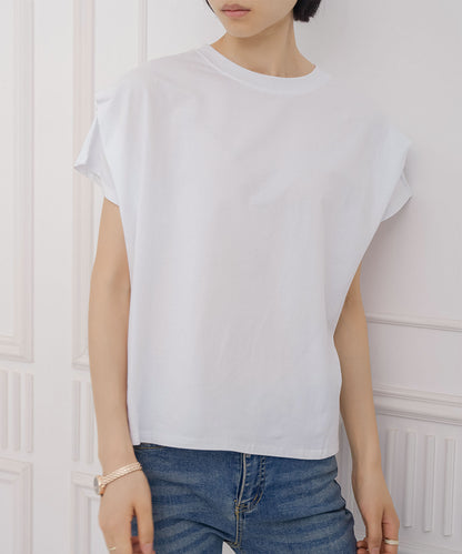 aimoha/ショルダータック半袖Tシャツ プルオーバー