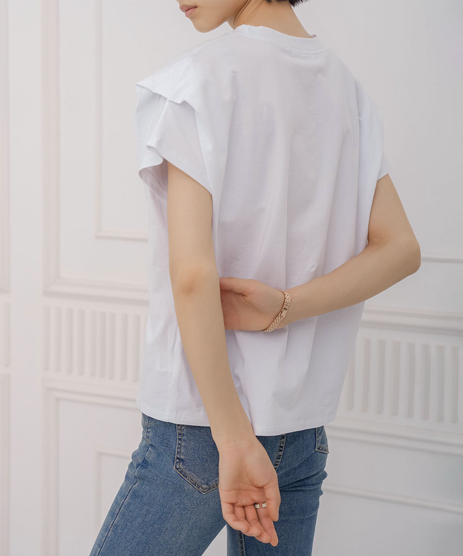 aimoha/ショルダータック半袖Tシャツ プルオーバー
