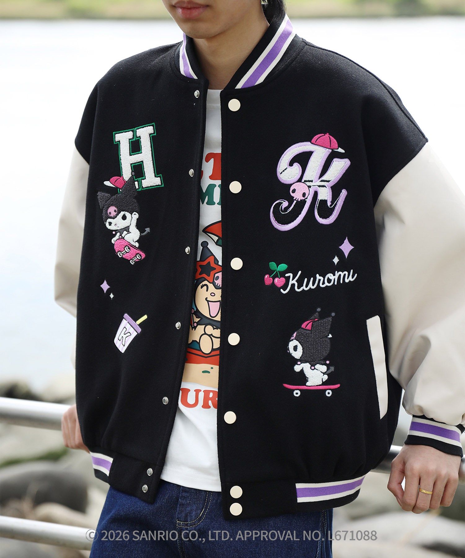 HOOK -original- SANRIO CHARACTERS Collaboration Character Shaggy Embroidered Stadium Jacket