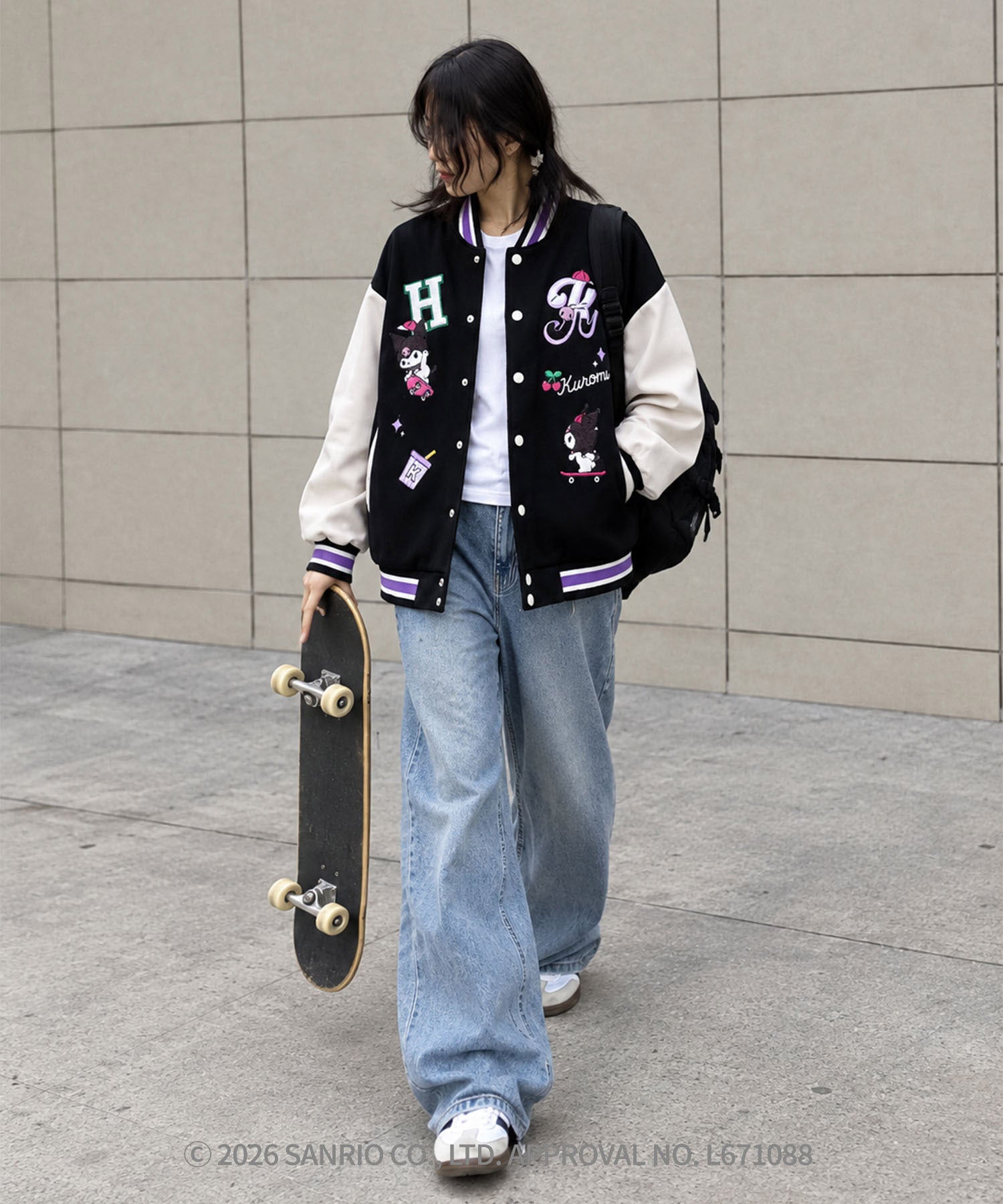 HOOK -original- SANRIO CHARACTERS Collaboration Character Shaggy Embroidered Stadium Jacket