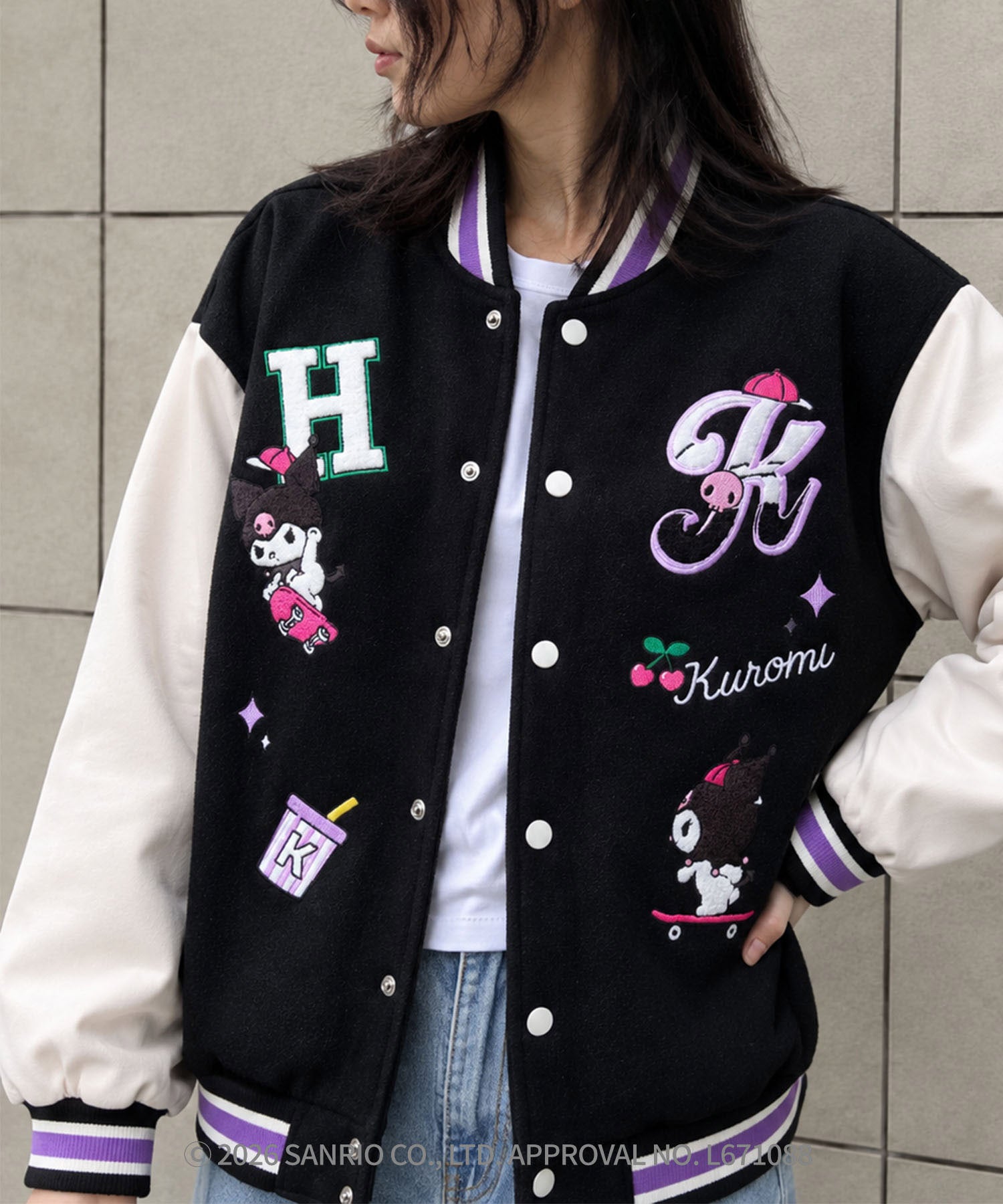 HOOK -original- SANRIO CHARACTERS Collaboration Character Shaggy Embroidered Stadium Jacket
