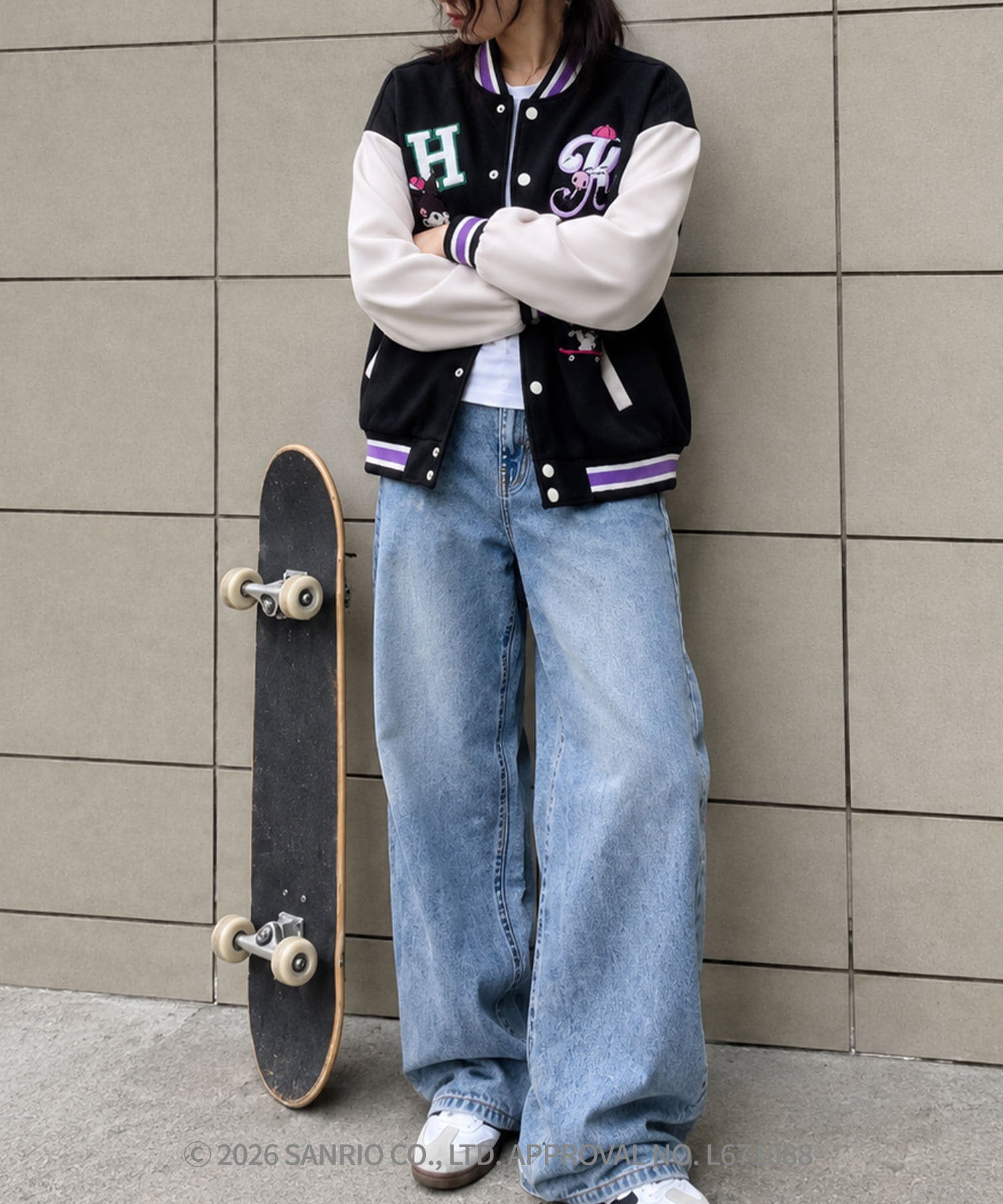 HOOK -original- SANRIO CHARACTERS Collaboration Character Shaggy Embroidered Stadium Jacket