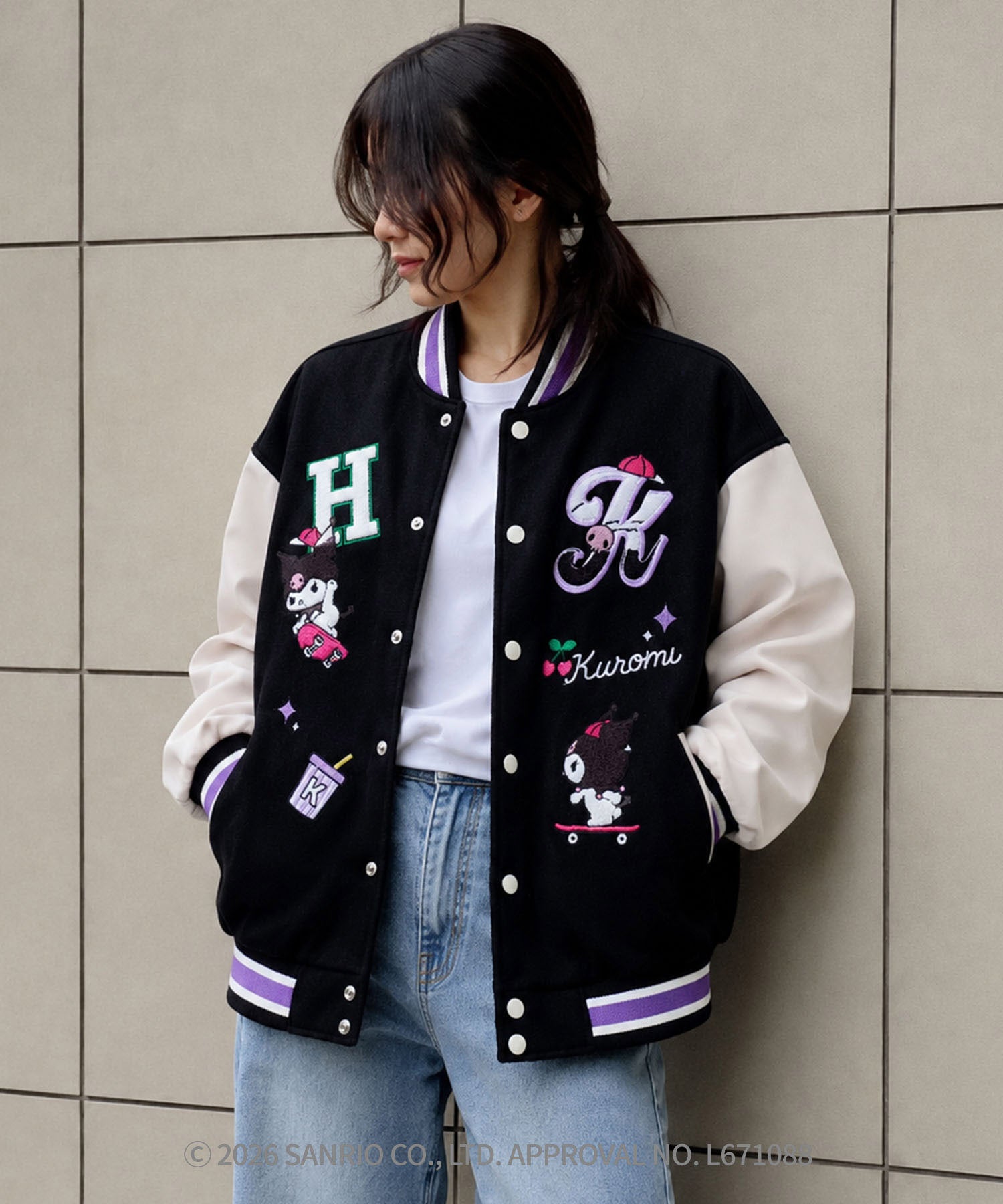 HOOK -original- SANRIO CHARACTERS Collaboration Character Shaggy Embroidered Stadium Jacket