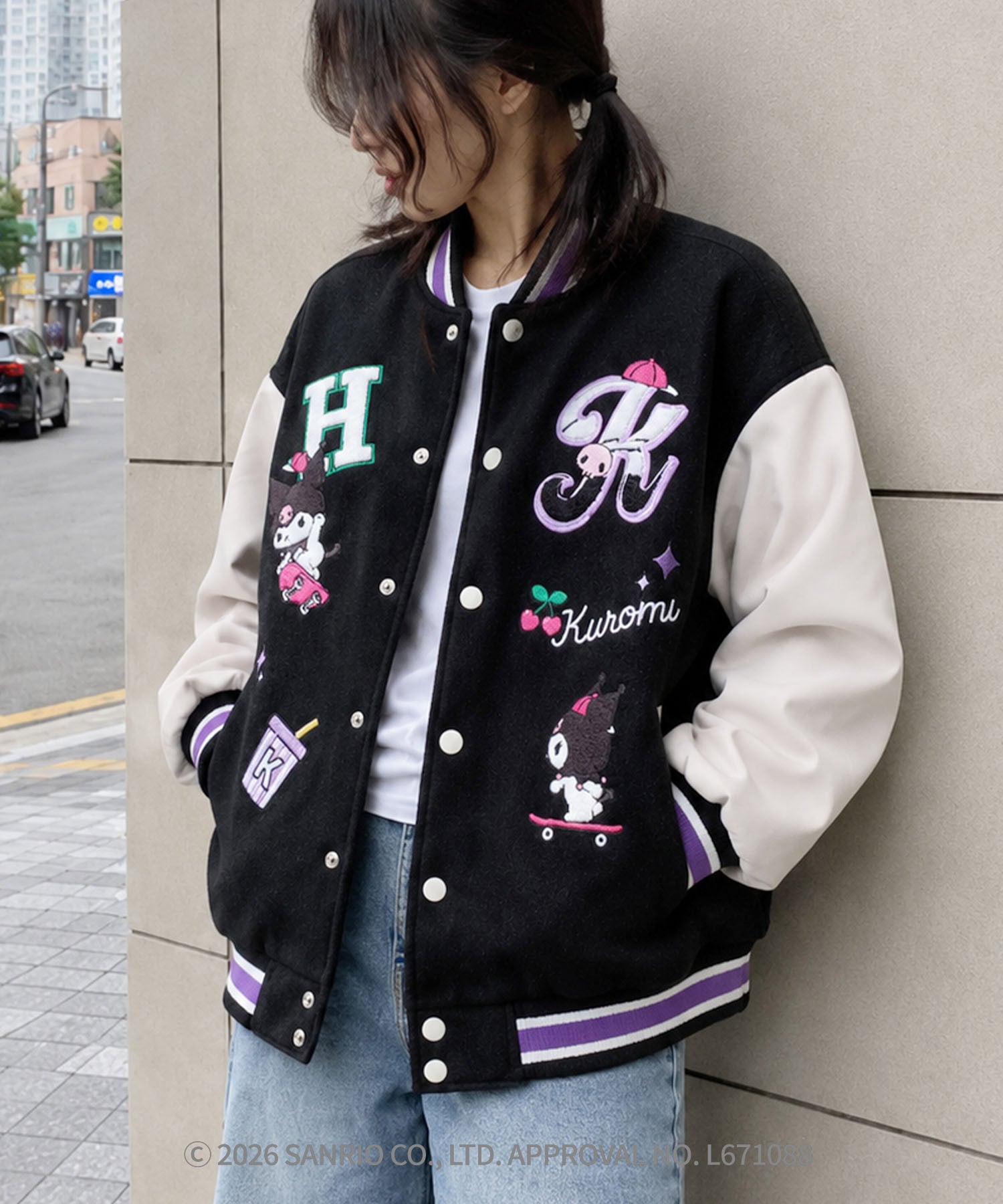 HOOK -original- SANRIO CHARACTERS Collaboration Character Shaggy Embroidered Stadium Jacket