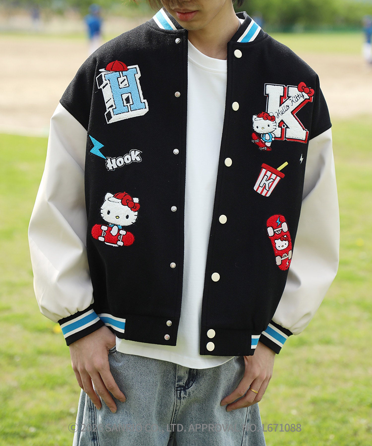 HOOK -original- SANRIO CHARACTERS Collaboration Character Shaggy Embroidered Stadium Jacket