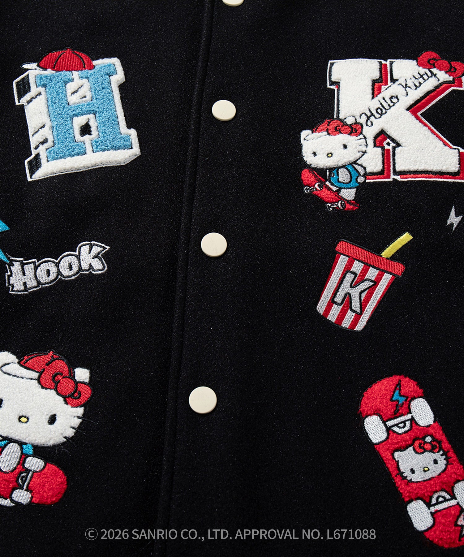 HOOK -original- SANRIO CHARACTERS Collaboration Character Shaggy Embroidered Stadium Jacket