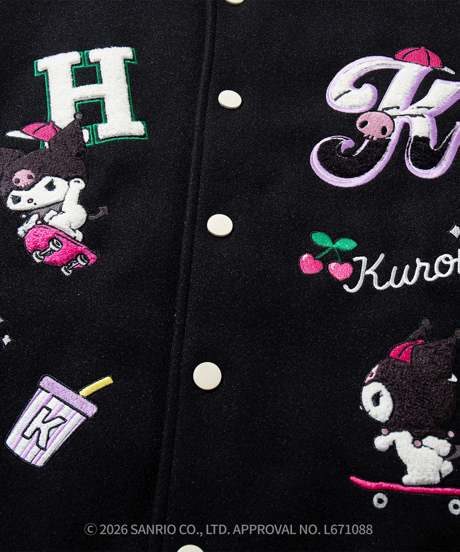 HOOK -original- SANRIO CHARACTERS Collaboration Character Shaggy Embroidered Stadium Jacket
