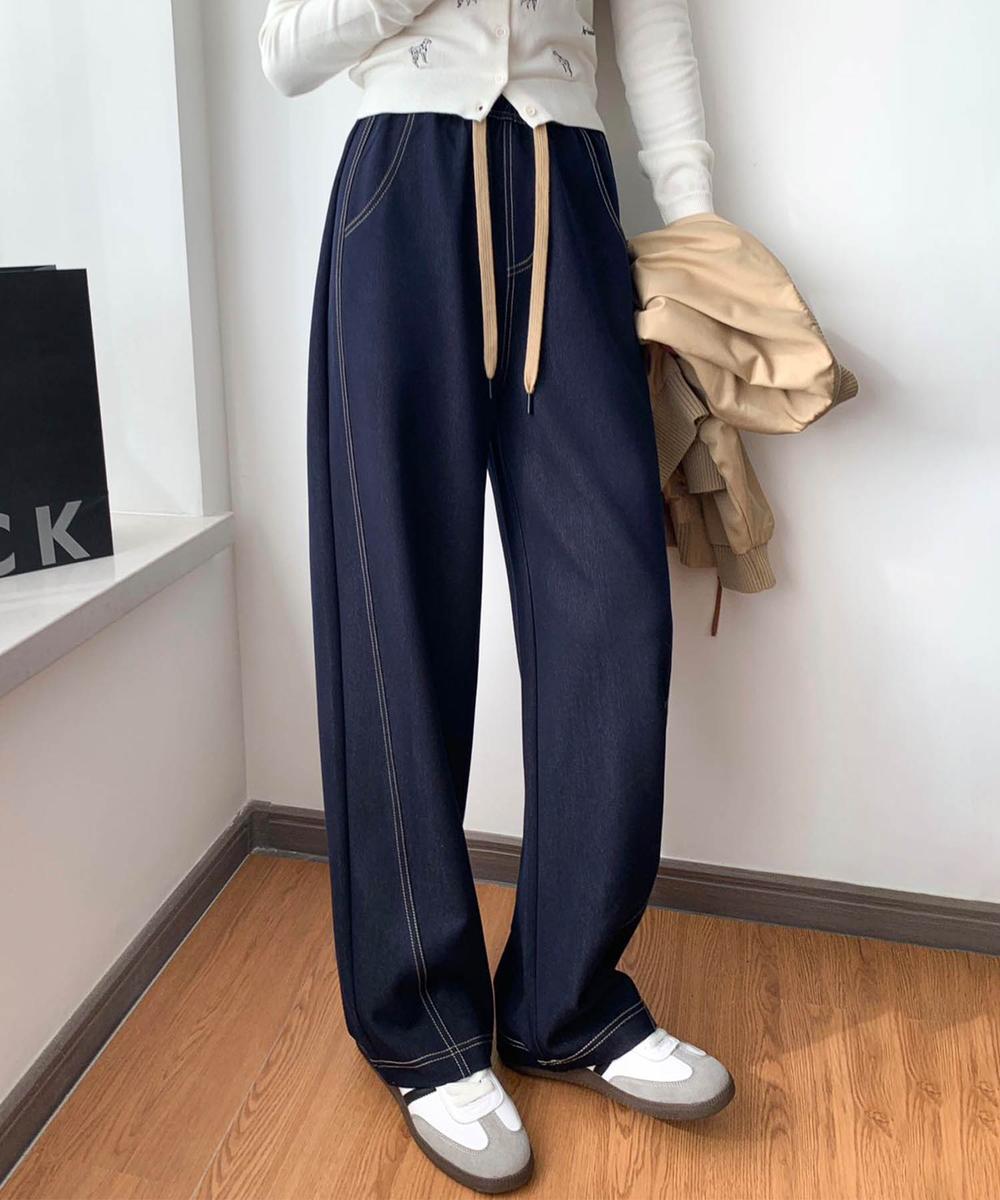 【aimoha】ハイウエストストレートパンツ