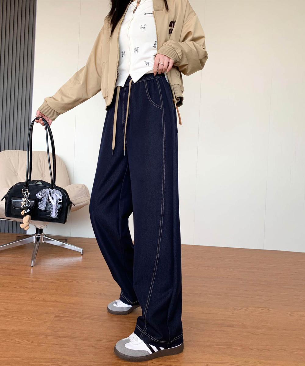 【aimoha】ハイウエストストレートパンツ