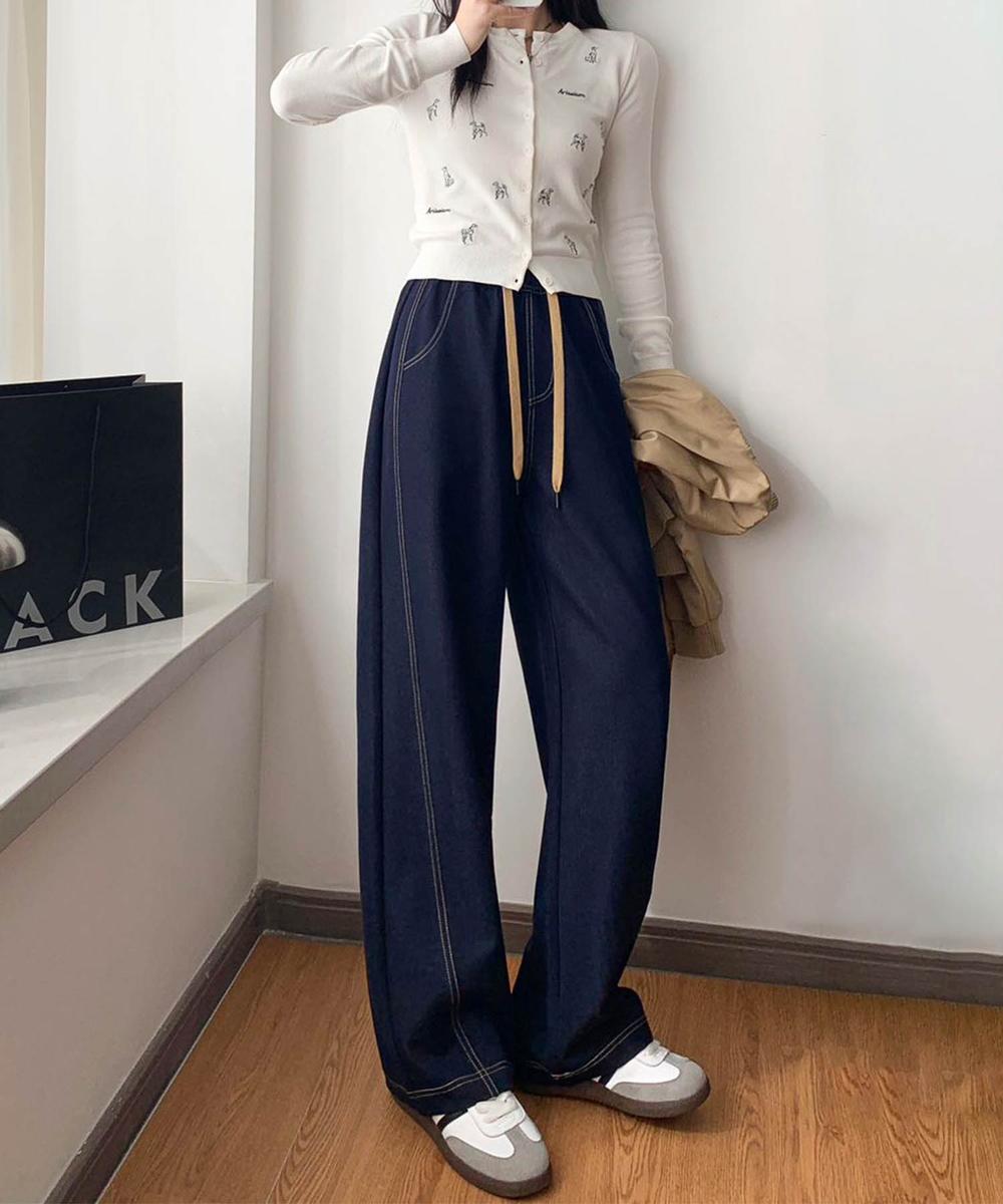 【aimoha】ハイウエストストレートパンツ
