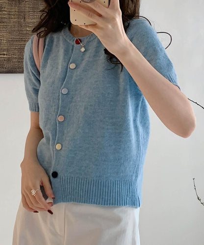 【aimoha】カラフルボタン ショートスリーブカーディガン