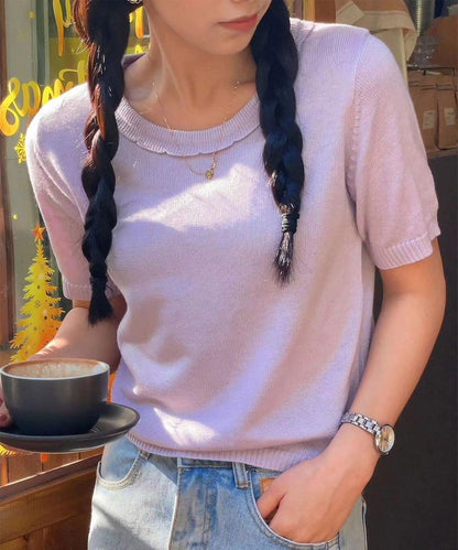 シンプルサマーニットTシャツ