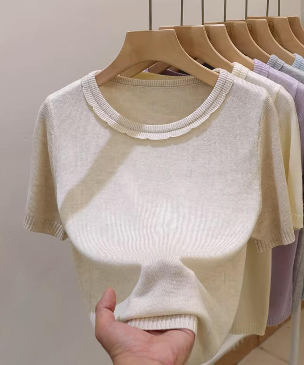 シンプルサマーニットTシャツ