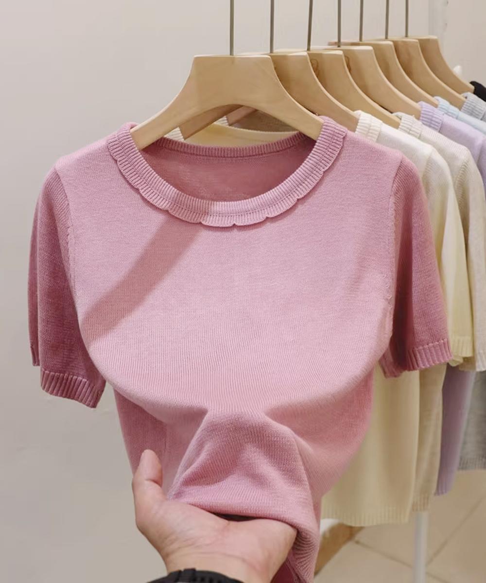 シンプルサマーニットTシャツ