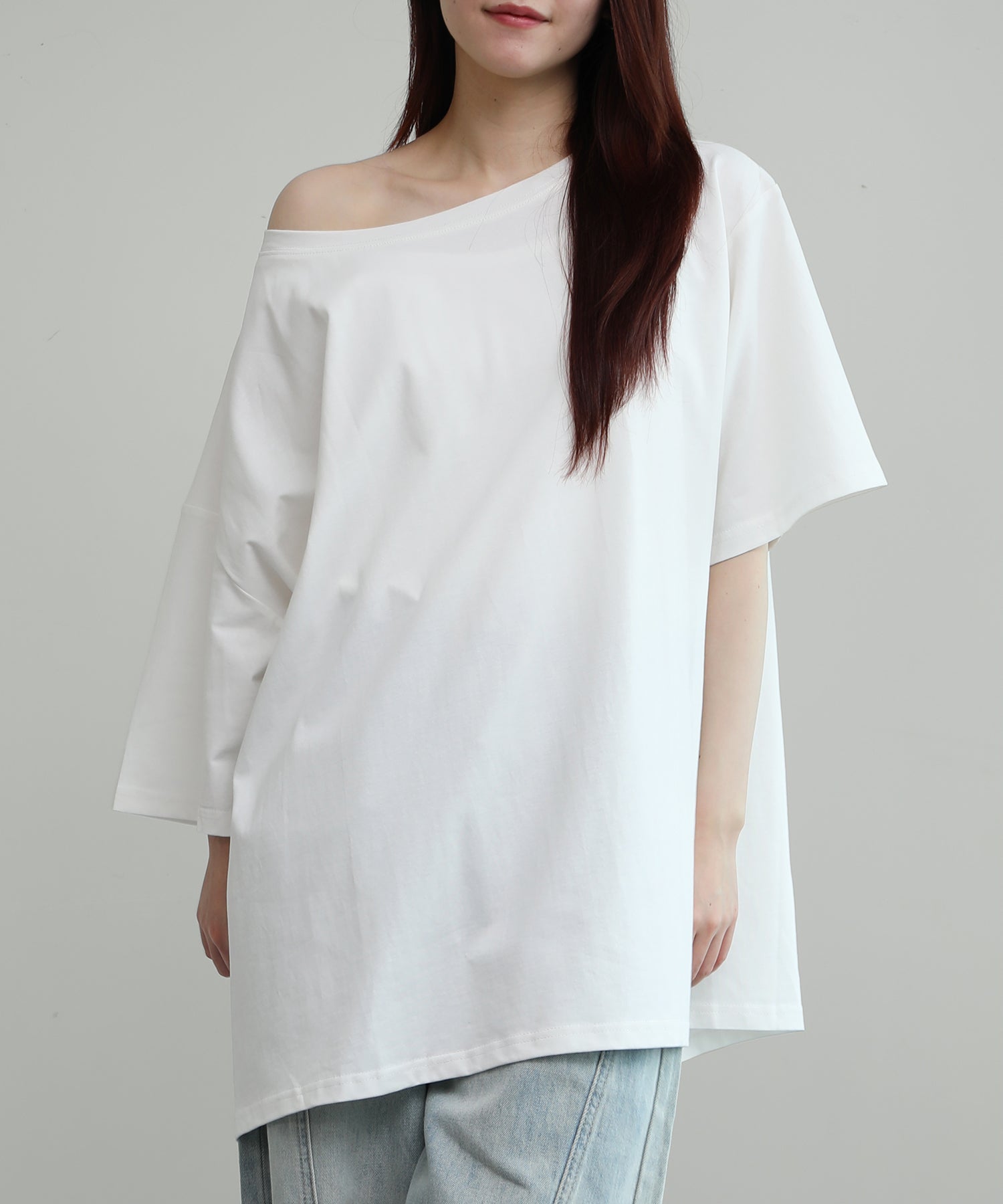 aimoha/ワンショルダー風ビッグTシャツ