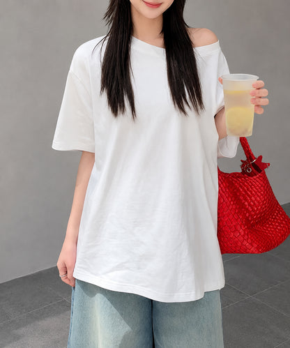 aimoha/ワンショルダー風ビッグTシャツ