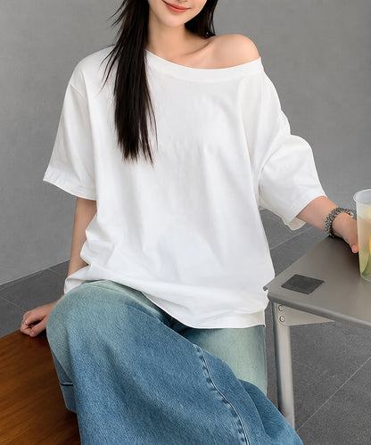 aimoha/ワンショルダー風ビッグTシャツ