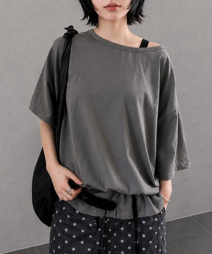 aimoha/ワンショルダー風ビッグTシャツ