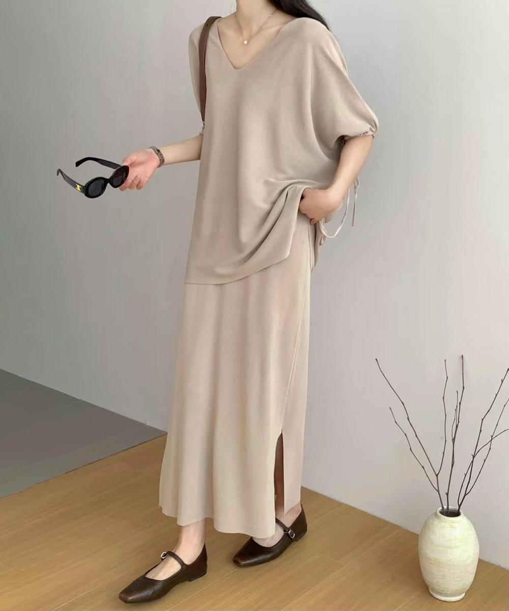 ゆったりトップス＆ロングスカート セットアップ