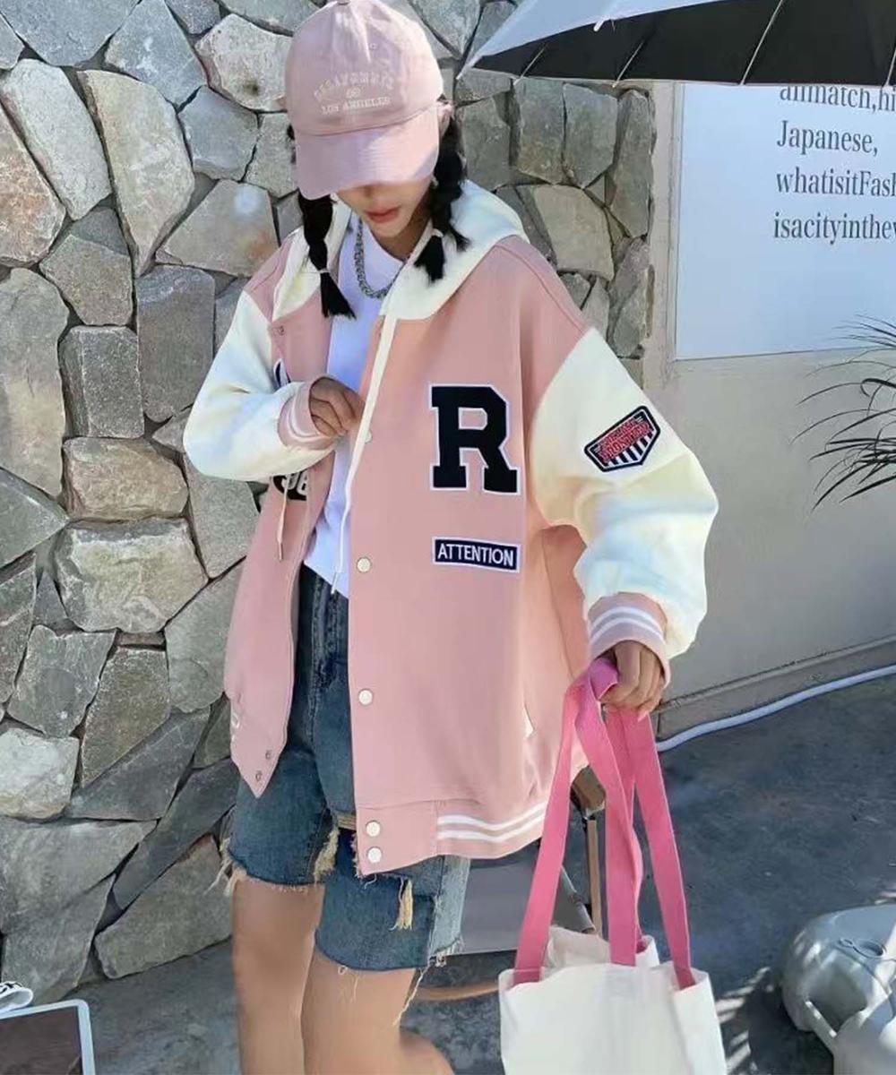 フード付きワッペンスタジャン