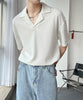 [aimoha Men's] Korean waffle open collar polo shirt