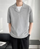 [aimoha Men's] Korean waffle open collar polo shirt