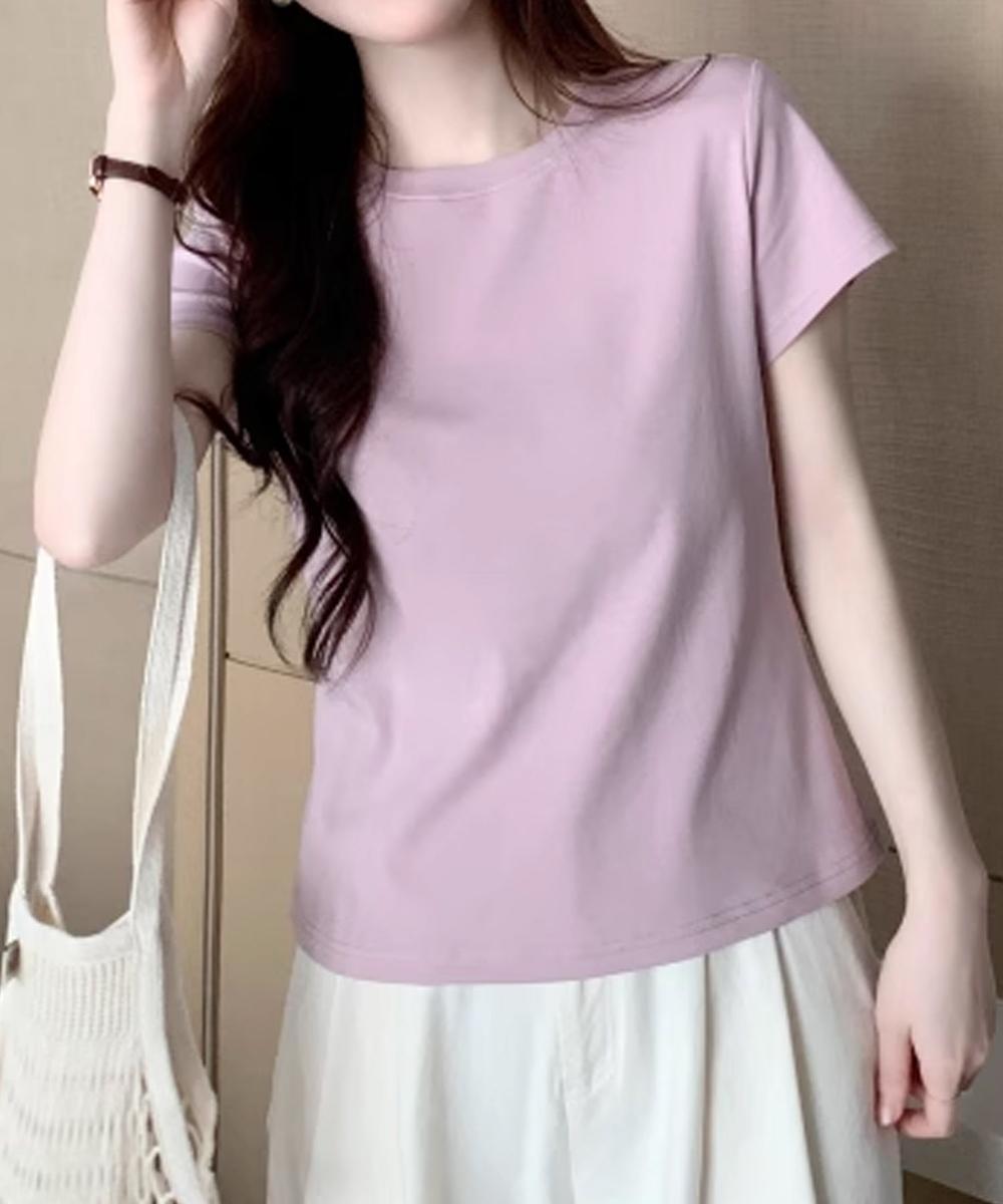 【aimoha】デイリークルーネックTシャツ