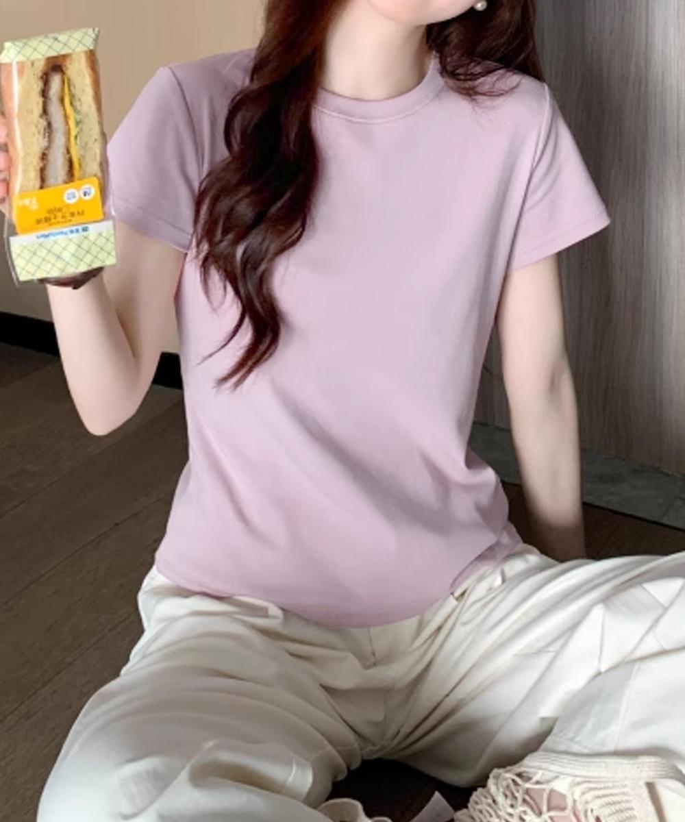 【aimoha】デイリークルーネックTシャツ