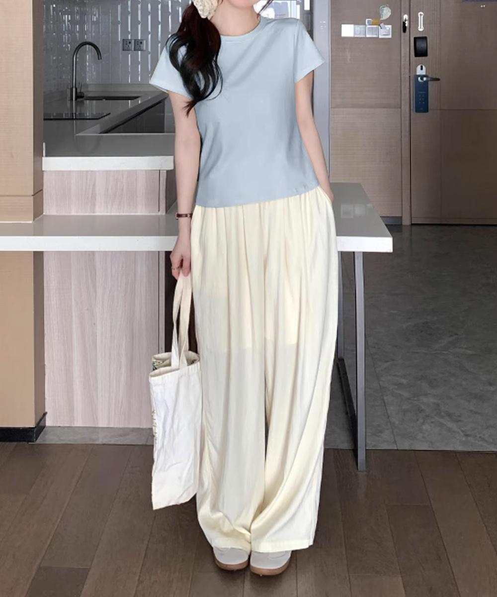 【aimoha】デイリークルーネックTシャツ