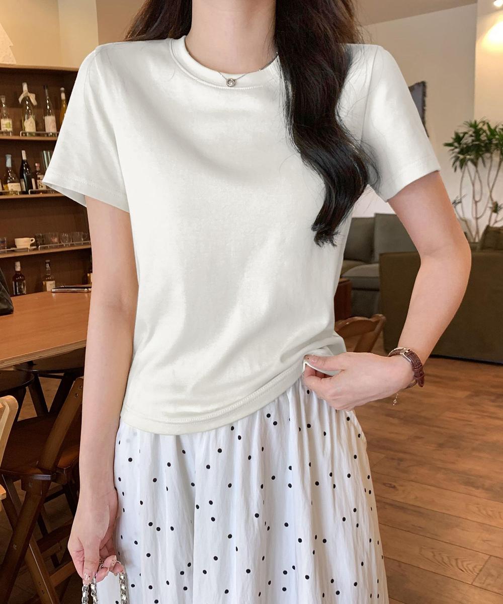 【aimoha】デイリークルーネックTシャツ