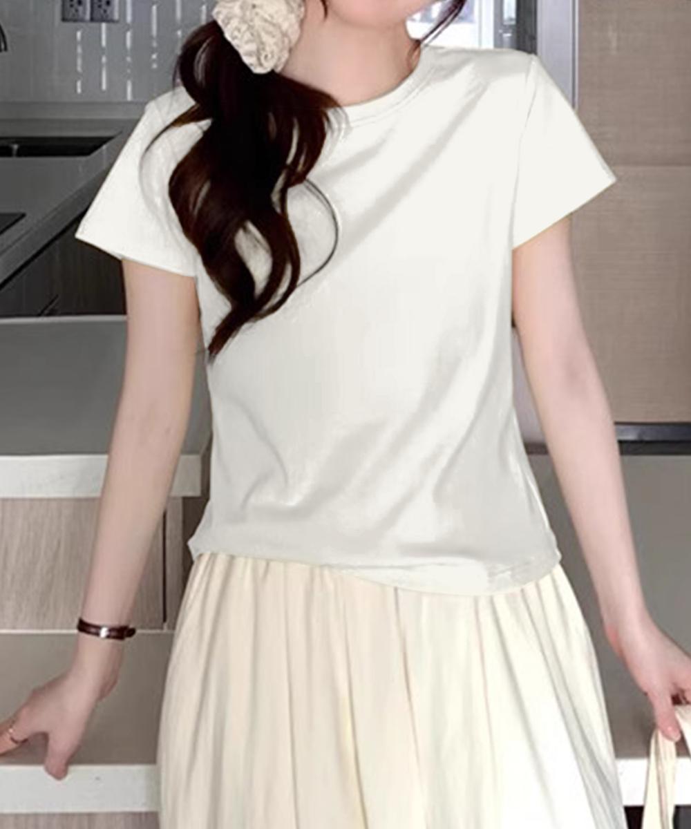 【aimoha】デイリークルーネックTシャツ