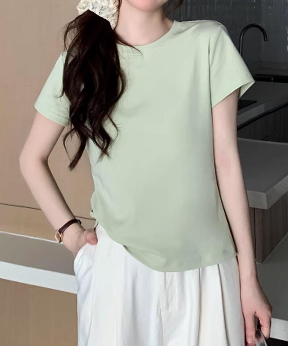 【aimoha】デイリークルーネックTシャツ