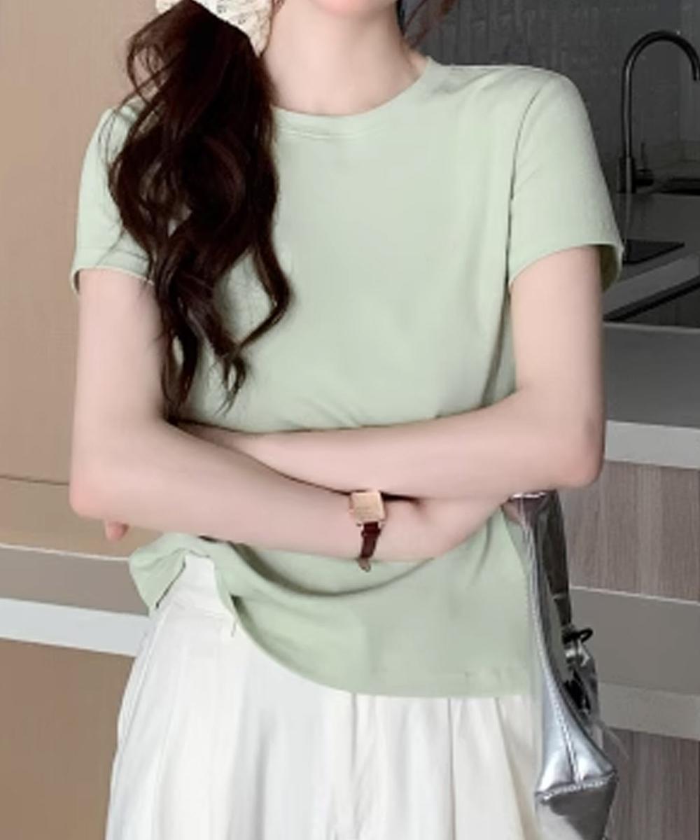 【aimoha】デイリークルーネックTシャツ