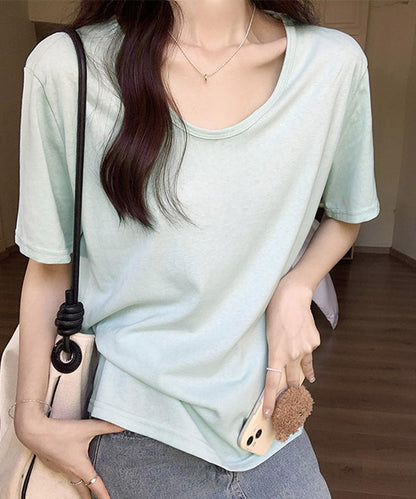 【aimoha】デイリーVネックベーシックTシャツ