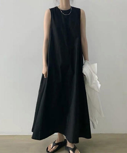 【aimoha】Aラインノースリーブロングワンピース