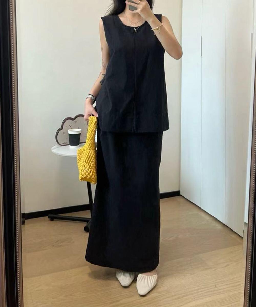 ノースリーブトップス＆ロングスカートセットアップ
