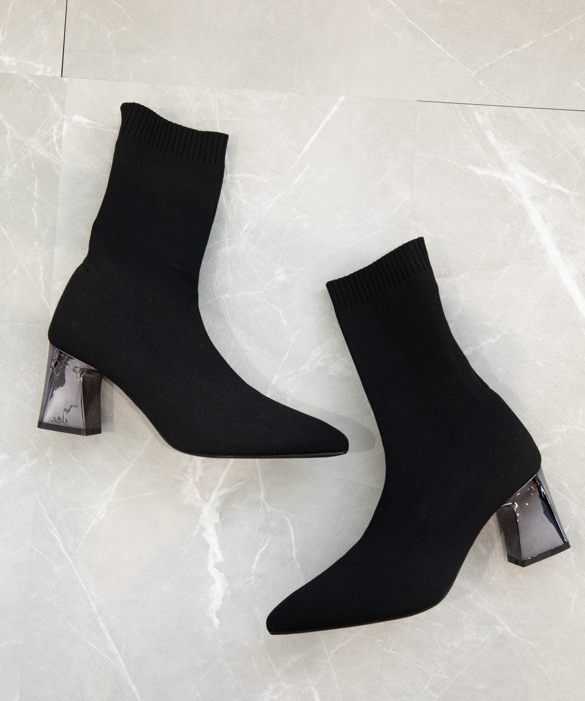 Jasmine】7㎝ヒール 太ヒールソックスブーツ – 《公式》moremore