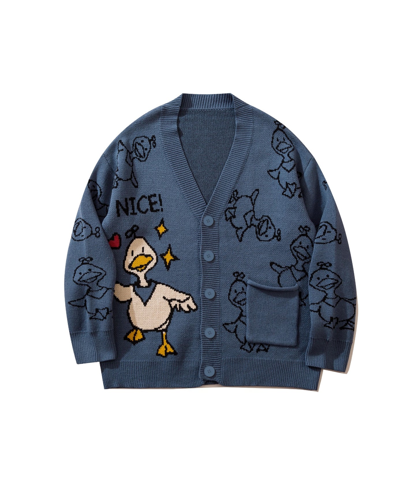 [HOOK -original-] Cute duck illustration cardigan