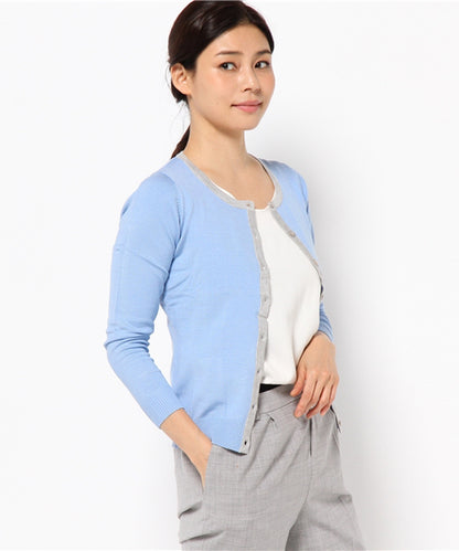 Washable cardigan U neck knit