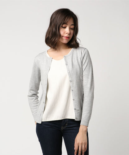 Washable cardigan U neck knit