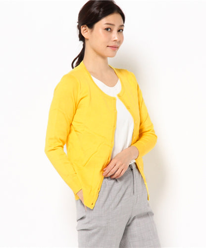 Washable cardigan U neck knit