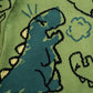 【HOOK】かわいい落書き恐竜イラスト 総柄ニット