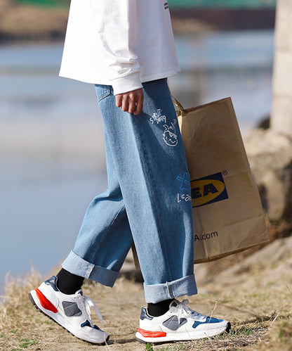 [HOOK] [New] Denim wide pants with graffiti print