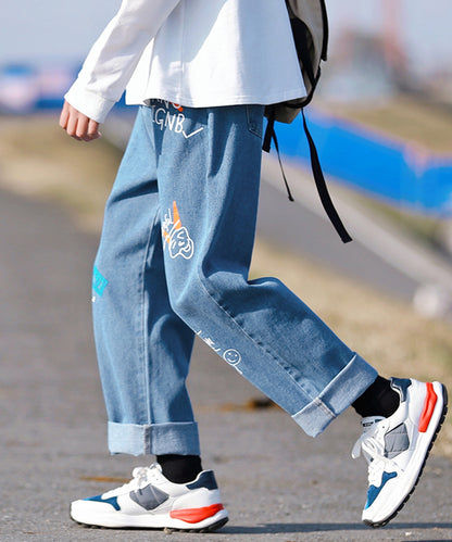 [HOOK] [New] Denim wide pants with graffiti print