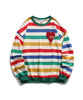 [HOOK -original-] Melting heart embroidery rainbow border ringer sweatshirt